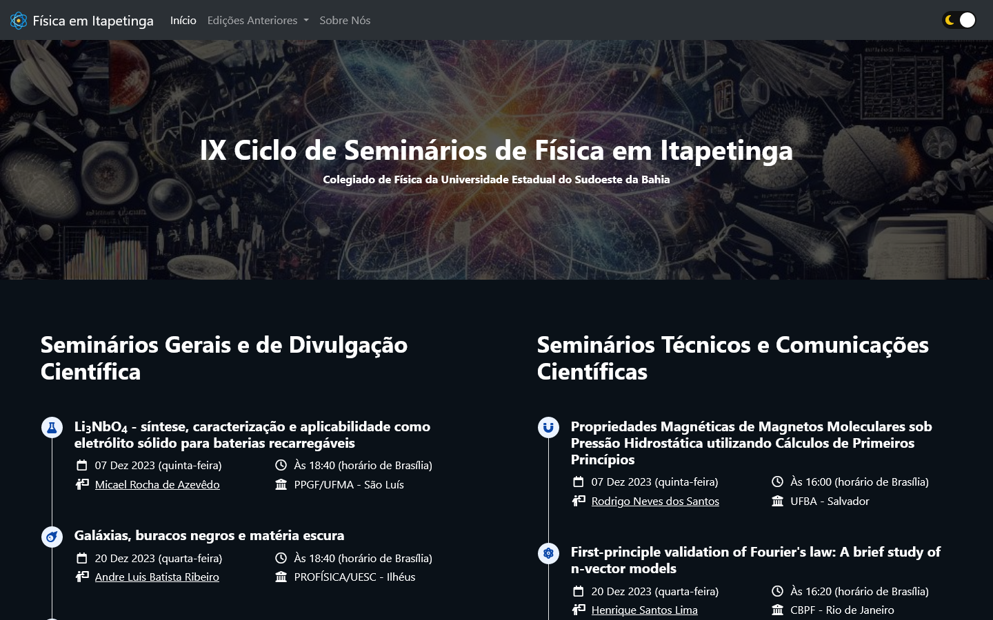 Prévia de Physics Seminars